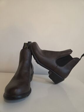 Blundstone 1673 Leather Heeled Boots Antique Brown Size 10